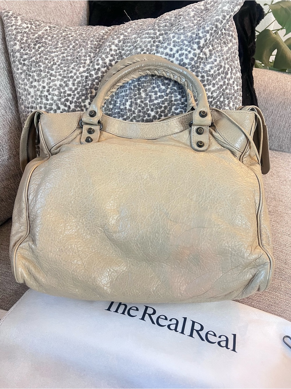 Balenciaga Vintage Le City Velo Beige Latte Leather Satchel Shoulder Bag - Picture 12 of 12